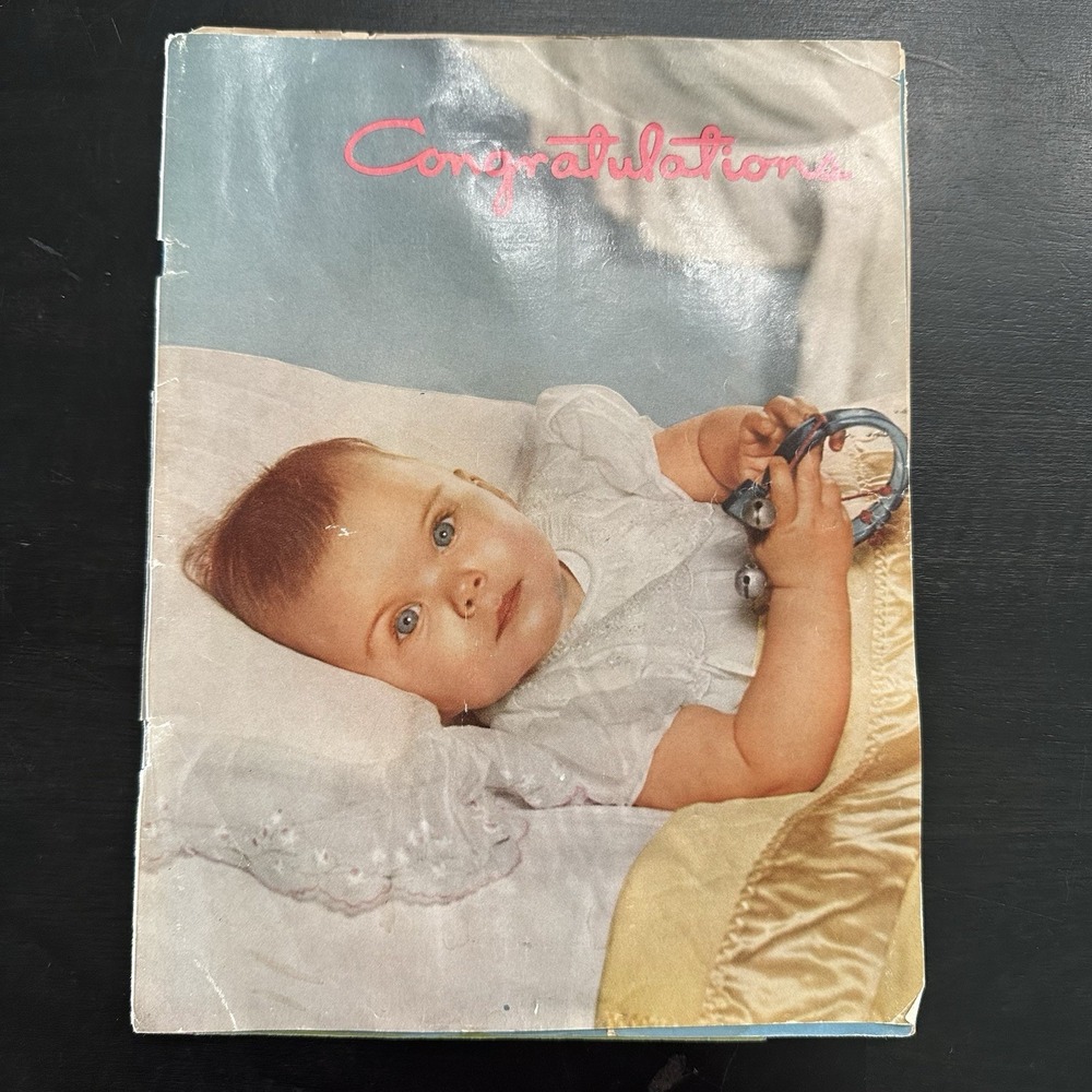 1950's Congratulations Your First Year w/ Baby Evangelical Hospital IA Magazine